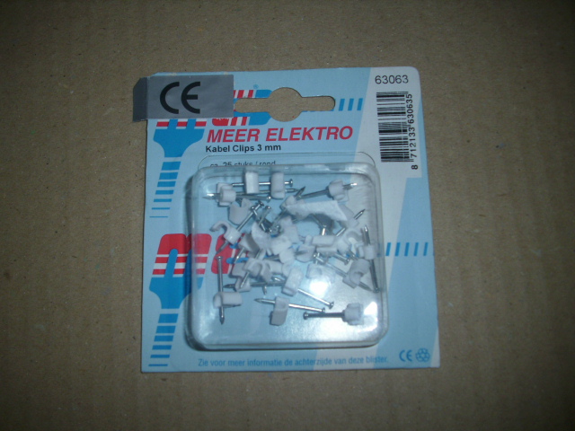 kabelclips 3mm rond WIT (meer electro)